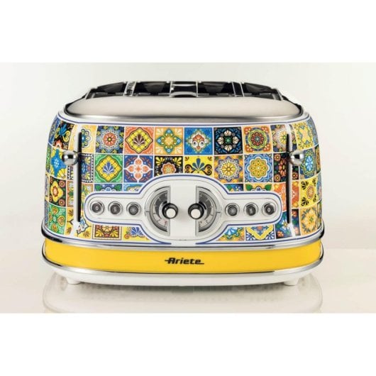 Toaster Ariete 0156/0P 4 Scheiben Gelb 1630 W Vintage Design Metallgehäuse