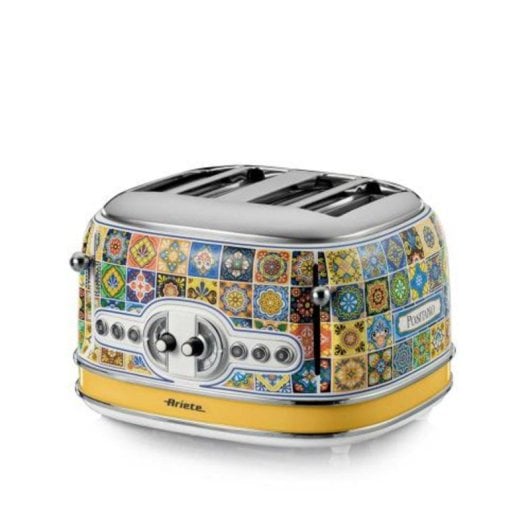 Toaster Ariete 0156/0P 4 Scheiben Gelb 1630 W Vintage Design Metallgehäuse