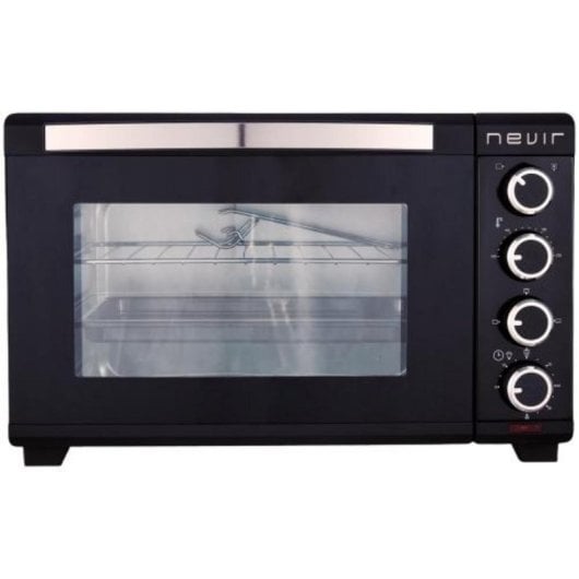 Horno eléctrico QUO 48 litros negro y acero inoxidable con grill y luz interior