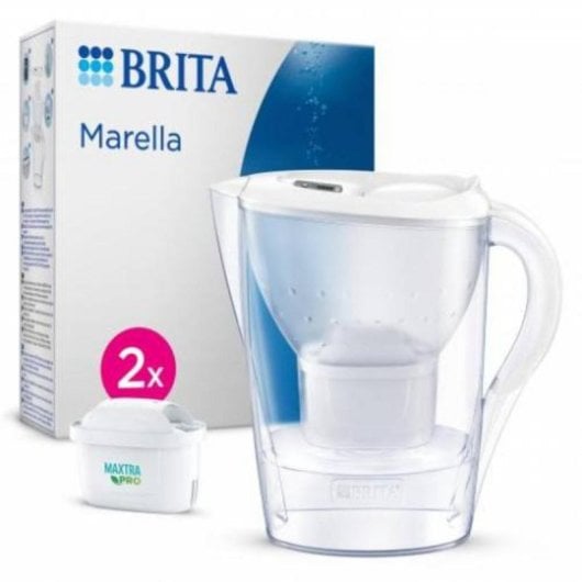 Jarra filtrante Brita Marella Blanca 3.5 L apertura abatible indicador filtro