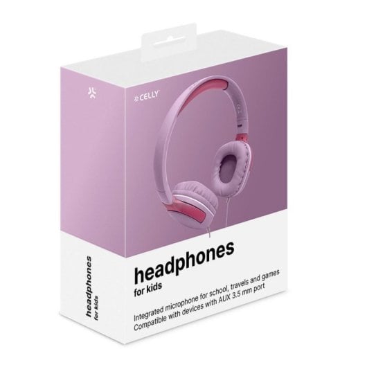 Kopfhörer Celly KIDSBEAT2 kabelgebunden 3,5 mm Calls/Musik mit Mikrofon Rosa