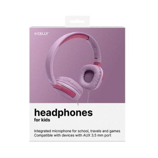 Kopfhörer Celly KIDSBEAT2 kabelgebunden 3,5 mm Calls/Musik mit Mikrofon Rosa