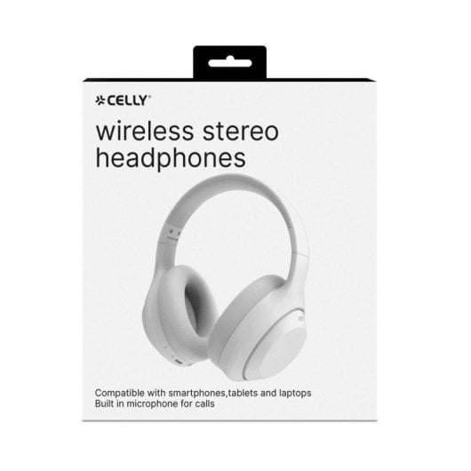 Auriculares Celly Wavebeat WH inalámbricos Bluetooth para llamadas y música con micrófono, color blanco