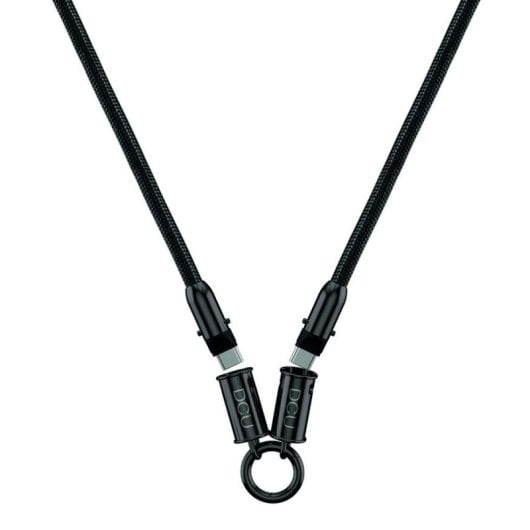 Cordón para smartphone DCU Tecnologic 34154060 USB C a C 1,2 m 60W Algodón trenzado Negro
