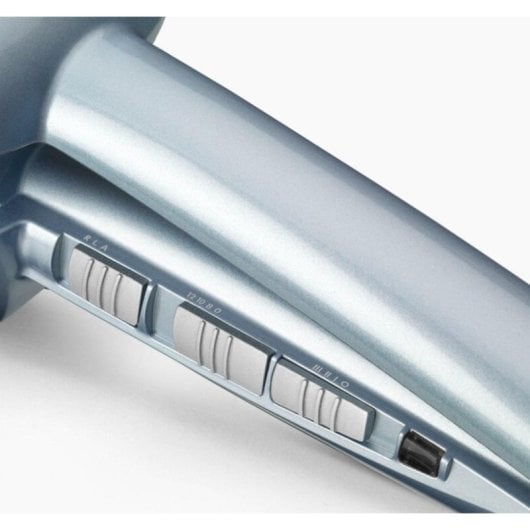 Escova de ar quente BaByliss Hydro-Fusion C1700E cerâmica azul 3 temperaturas cabo giratório