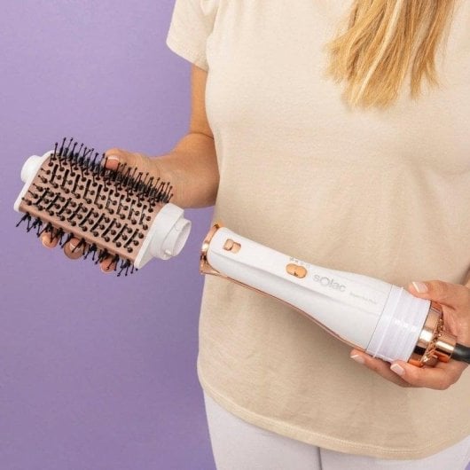 Moldeador de pelo Solac Expert Ion Flow 1200W 6 en 1 Ionizador Oro Blanco