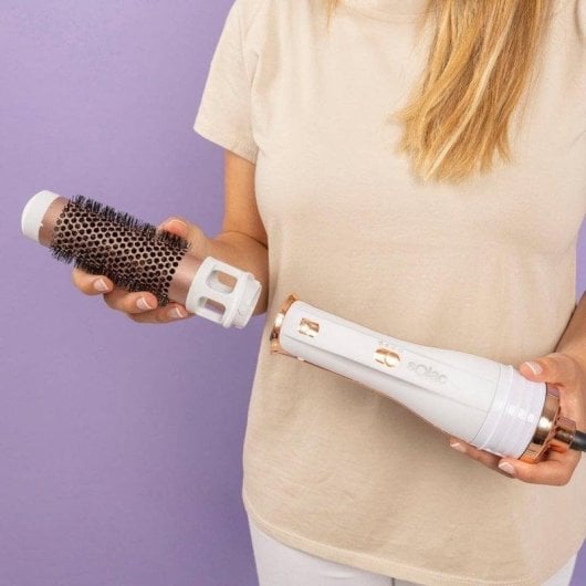 Moldeador de pelo Solac Expert Ion Flow 1200W 6 en 1 Ionizador Oro Blanco