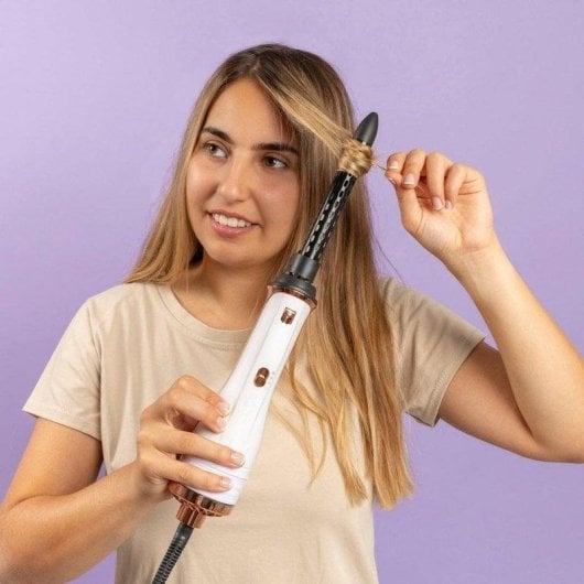 Moldeador de pelo Solac Expert Ion Flow 1200W 6 en 1 Ionizador Oro Blanco