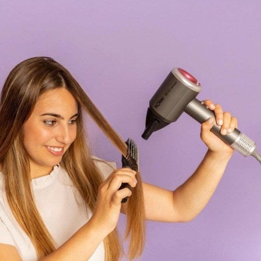 Sèche-cheveux Ionique Professionnel Solac Blast Ionic 1600 Digital 1600W 4 Températures 3 Vitesses Accessoires Gris