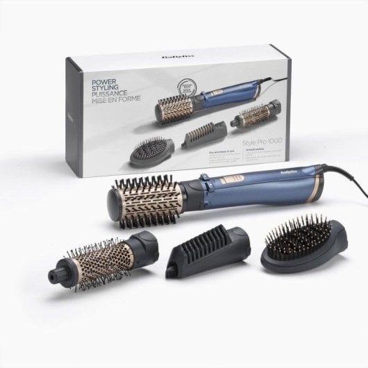 Brosse Soufflante Multifonction BaByliss AS965E 1000W Céramique Ionique 3 Températures 4 Accessoires Teal/Gold