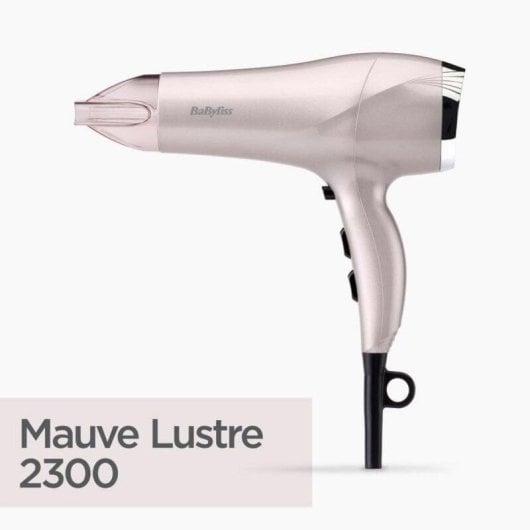 Sèche-cheveux Ionique Professionnel BaByliss Mauve Lustre 2300W 3 Températures 2 Vitesses Air Froid Rose clair
