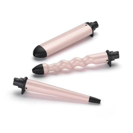 Rizador de pelo BaByliss Curl & Wave Trio LED 3 cabezales Cerámica 210°C Rosa
