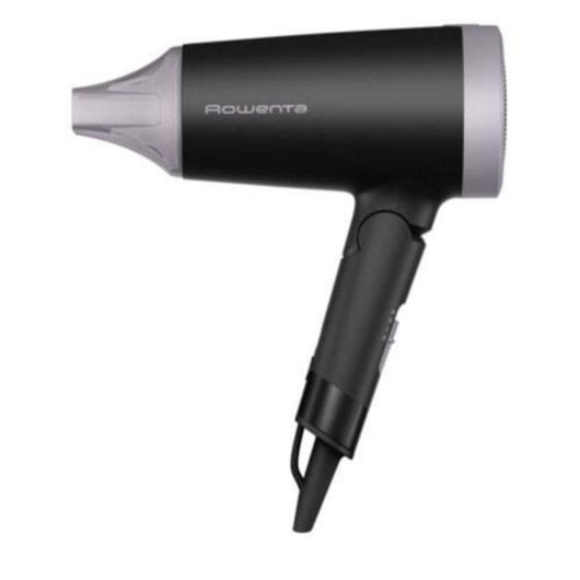 Secador de pelo compacto Negro 1600W con mango plegable y función aire frío