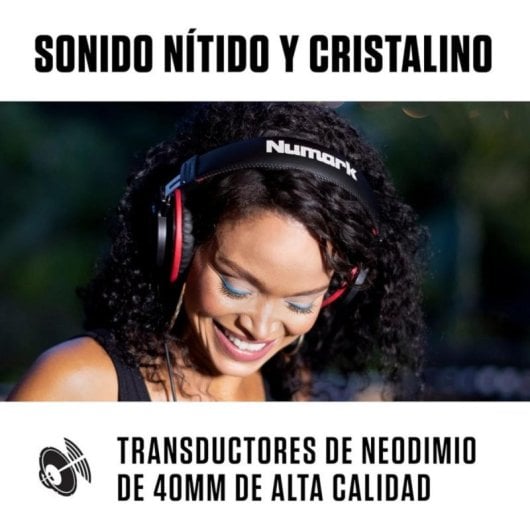 Auricular DJ Numark HF175 monitorización cerrada transductores 40 mm 3 m cable