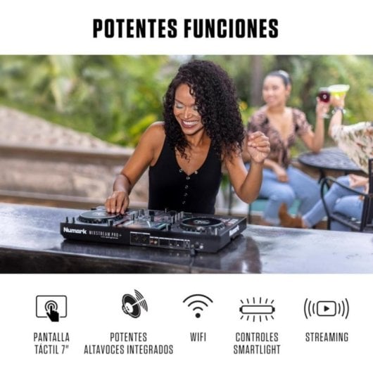 Controladora DJ Numark Mixstream Pro+ Altavoces Integrados Wi-Fi pantalla táctil 7"