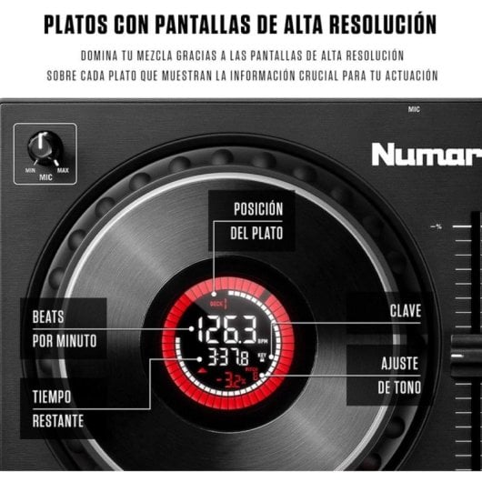 Contrôleur DJ Numark Mixtrack Platinum FX 24 bits 4 decks jogwheels écrans haute résolution