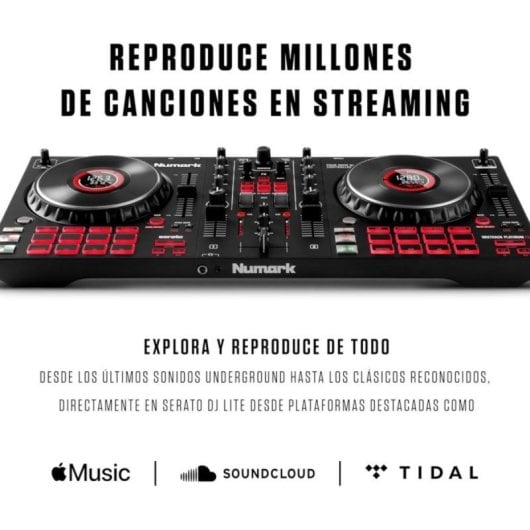 Contrôleur DJ Numark Mixtrack Platinum FX 24 bits 4 decks jogwheels écrans haute résolution