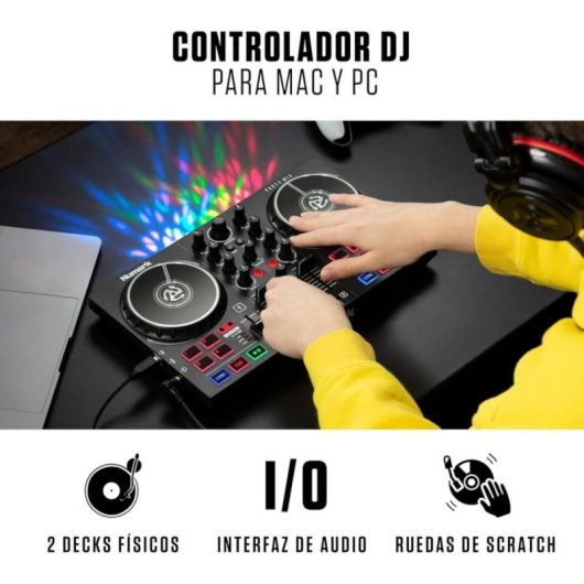 Controladora DJ Numark Party Mix II USB Iluminación LED Streaming