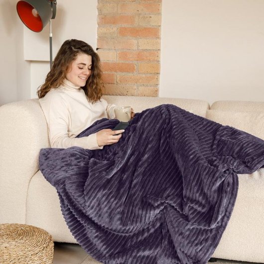 Manta eléctrica Solac Kaunas 9 niveles de temperatura 165W Gris temporizador auto-off felpa polar