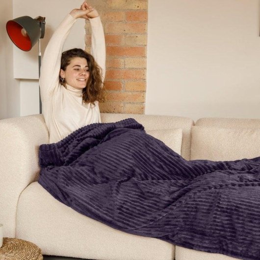 Manta eléctrica Solac Kaunas 9 niveles de temperatura 165W Gris temporizador auto-off felpa polar