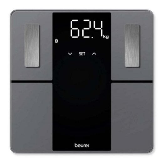 Balança Digital Negra Bluetooth com Ecrã LCD 180 kg IMC Conexão Smartphone