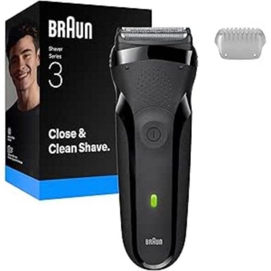 Barbeador Facial Braun Series 3 300S Recarregável 30min Seco e Molhado 2 Lâminas Carga Rápida