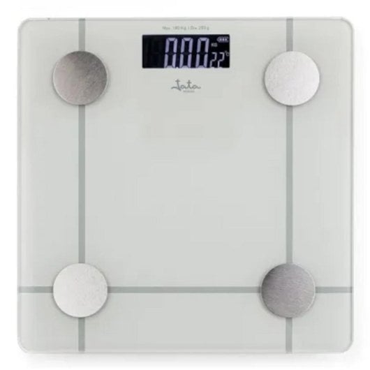 Báscula personal electrónica JATA HBAS1504 Bluetooth iOS Android Blanco 180kg vidrio templado