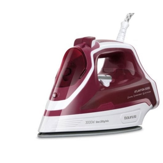 Plancha a vapor Taurus Atlantida 3000 suela cerámica 3000W 200g/min 2m rojo/blanco