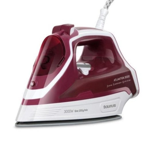 Plancha a vapor Taurus Atlantida 3000 suela cerámica 3000W 200g/min 2m rojo/blanco
