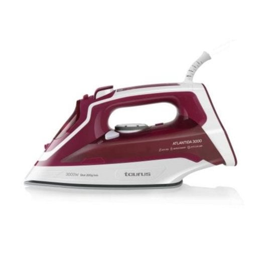 Plancha a vapor Taurus Atlantida 3000 suela cerámica 3000W 200g/min 2m rojo/blanco
