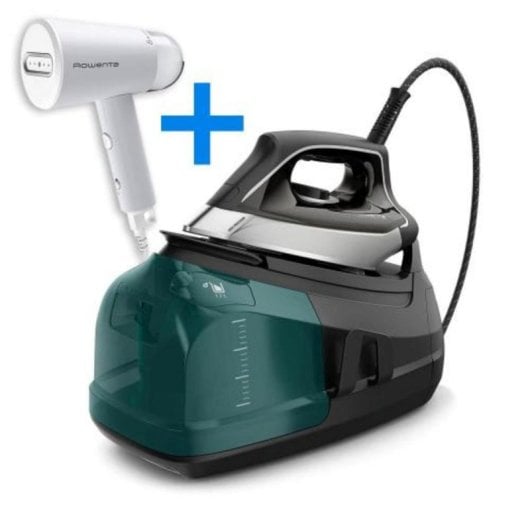 Plancha de vapor Rowenta Steamforce 2400W Verde Blanco suela Microsteam 400 HD 1.1L