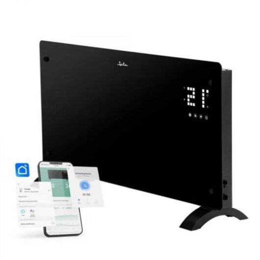 Estufa eléctrica Smart Life 2000W Negro con control remoto y pantalla digital