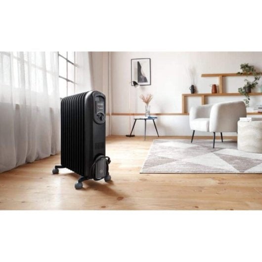 Radiador Eléctrico De'Longhi V551225.BG 2500W 75m³ Control Mecánico Temporizador ECO