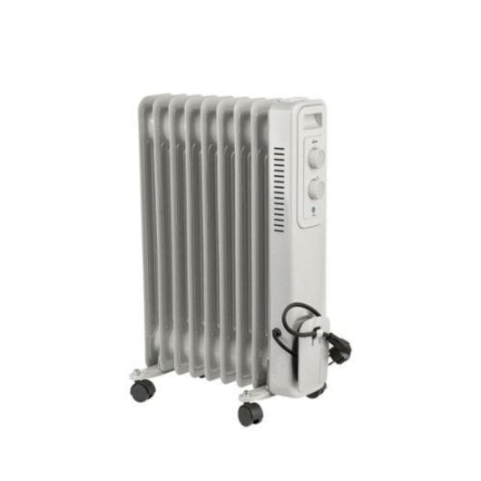Radiateur Electrique 2000W 9 éléments compact à thermostat réglable avec poignée et roulettes