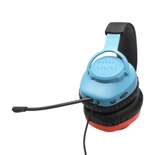 Casque JBL Quantum 100N filaire Jack 3.5 mm gaming micro détachable bleu rouge
