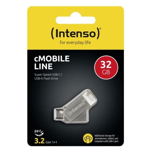 Chiavetta USB Intenso cMobile Line 32GB USB-A USB-C 3.2 Gen1 70MB/s Argento