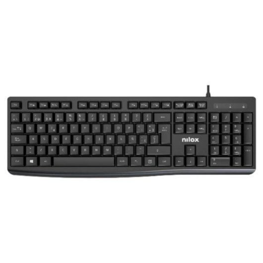 Tastatur Membran Nilox NXKBE000013 Spanisches Layout 12 Multimedia-Tasten Schwarz