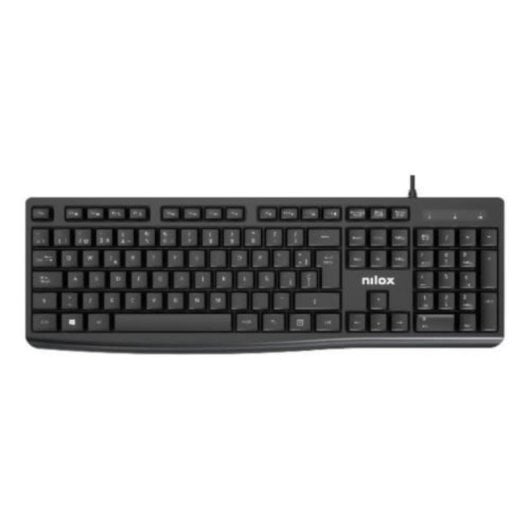Tastatur Membran Nilox NXKBE000013 Spanisches Layout 12 Multimedia-Tasten Schwarz