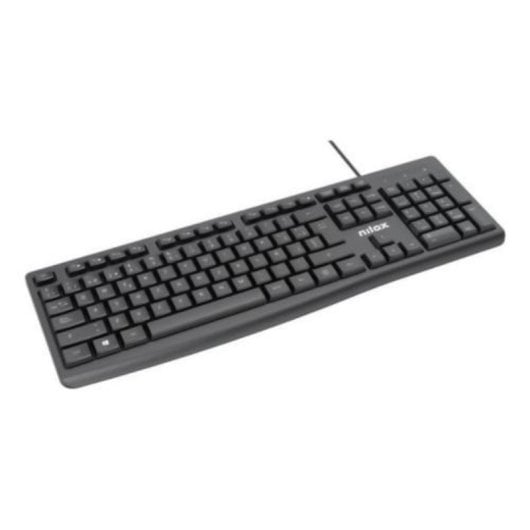 Tastatur Membran Nilox NXKBE000013 Spanisches Layout 12 Multimedia-Tasten Schwarz