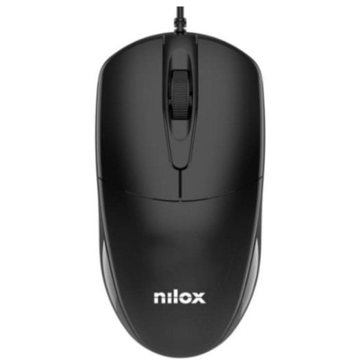 Tastatur Membran Nilox NXKME0011 Layout ES mit Maus USB Schwarz Office-Set