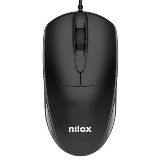 Tastatur Membran Nilox NXKME0011 Layout ES mit Maus USB Schwarz Office-Set