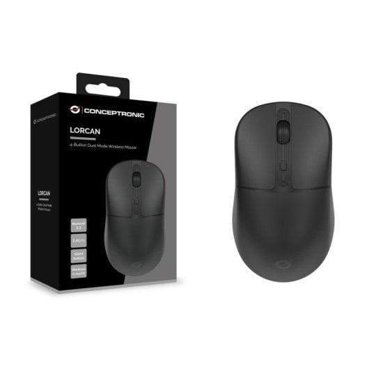 Ratón Conceptronic LORCAN04B Wireless Bluetooth 1600DPI Schwarz Leiser Klick Ambidextrous