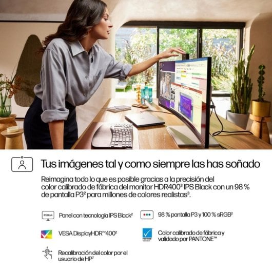 Monitor HP 734pm 34" UltraWide QHD 120Hz IPS Noir Argent Caméra AI Thunderbolt 4