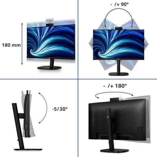 Monitor Philips 32B2U3601H 31,5" Quad HD 100Hz IPS USB-C Webcam 4 ms Haut-parleurs