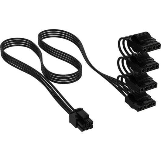 Cable de alimentación de periféricos Elite Premium con fundas individuales (4 conectores) Tipo 4, negro