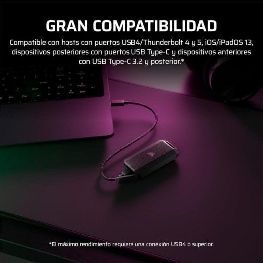 Disco rigido esterno Corsair EX400U Survivor da 1 TB, SSD USB4, 4000 MB/s, IP55