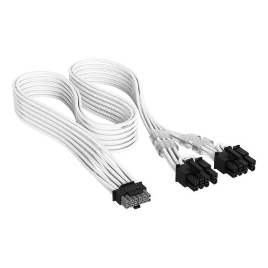 Câble d'alimentation Corsair CP-8920436 PCIe 12V 2x6 mâle 2x8 broches blanc 0,65 m