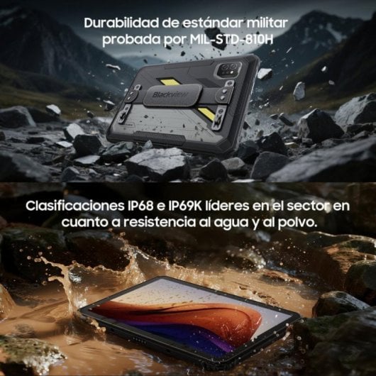 Tablet Blackview Active 7 11" 128GB 4G 10000mAh Android 15 avec clavier Noir