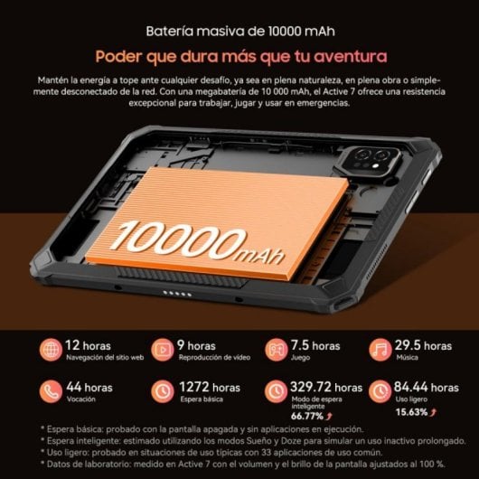 Tablet Blackview Active 7 11" 128GB 4G 10000mAh Android 15 avec clavier Noir