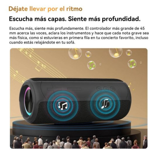 Enceintes Blackview portables Bluetooth 20W étanches IPX7 double haut-parleur RGB